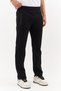 Black Men's Winter Sweatpants with Zipper Pockets, Fleece Inside, Elastic Waist, Three Strands - 7