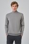 Men's Gray Basic Half Turtleneck Dynamic Fit Relaxed Fit Knitwear - 3
