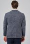 Men's Marine Knitted Trend Plaid Slim Fit Mono Collar Jacket - 5
