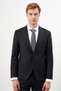 Men's Black Wool Platinum Plain Pattern Slim Fit Mono Collar Suit