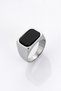 Silver Men's Ring with Black Stones - 2