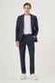 Men's Indigo Polyviscon Trend Striped Slim Fit Mono Collar Suit - 3