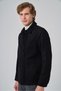 Men's Black Wool Berber Collar Shirt Jacket - 4