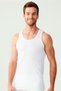 Men's White Basic Plain 100% Cotton Undershirt