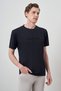 Men's Navy Blue Trend Crew Neck Printed Tshirt - 4