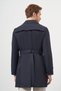 Men's Navy Blue Polyamide Belted Trench Coat - 5