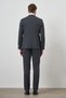Men's Navy Blue Linen Trend Double Breasted Slim Fit Pointed Collar Suit - 6