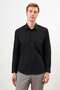 Men's Black Basic Plain Pattern Pocketed Hard Collar Regular Fit Shirt - 2
