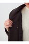 Bitter Brown Belt Detailed Straight Cut Puff Coat - 5