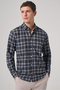 Men's Navy Blue Regular Fit Lumberjack Shirt - 2