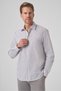 Men's Black Cotton Trend Striped Dynamic Fit Hard Collar Shirt - 3