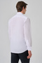 Men's White Basic Regular Fit Hard Collar Pocket Shirt - 5