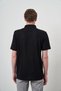 Men's Black Trendy Caped Collar Short Sleeve Shirt - 5