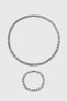 7mm Steel Chain Necklace and Bracelet Set Ka1095Gm - 6