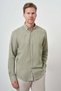 Men's Green Linen Dynamic Fit Button Collar Shirt