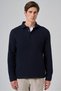 Men's Navy Blue Cotton Trend Tree Bark Pattern Dynamic Fit Polo Neck Sweat-Shirt