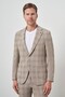 Men's Beige Trend Slim Fit Mono Collar Suit - 4