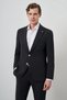 Men's Black Trend Striped Slim Fit Mono Collar Suit - 4