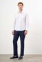 Men's White Basic Plain Pattern Pocket Hard Neck Regular Fit Shirt - 5
