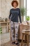Jiber Women's Long Sleeve Patterned Seasonal Pajama Set 10093 - 3