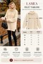 Women's Turtleneck Long Oversize Knitwear Tunic with Side Slits - 2