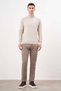 Men's Beige Basic Turtleneck Dynamic Fit Relaxed Fit Knitwear - 4