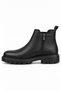 Men's Genuine Leather Zippered Side Elastic Chelsea Boots - 3