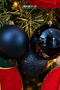 Christmas Ornament 3-Piece Ball Navy Blue 10 cm