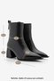 Women's Pointed Toe Thick Heeled Boots Ersey Black - 8