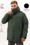 Men's Khaki Fleece Fur Water and Windproof Hooded Winter Coat & Coat & Parka
