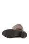 Women's Dark Brown Floater Zippered Thick Heeled Genuine Leather Boots - 7