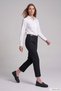 Women's Black Wedge Sole Genuine Leather Shoes - 3