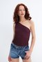 One Shoulder Textured Blouse A0522-E2