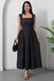 Square Neck Tie Back Polka Dot Dress Grs3950