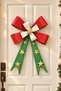 Christmas Metal Star Decorated Bow Wall/Tree Ornament Red Green 65X45 cm