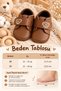 Baby Boy Teddy Bear Embroidered Velcro First Step Shoes 18-19 Number Newborn Leather Non-Slip Sole - 2