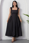 Square Neck Tie Back Polka Dot Dress Grs3950 - 5