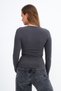Crew Neck Basic Blouse B1496-Dk2 - 6