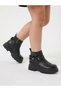 Girls' Black Color Zippered Short Domi Boots with Anti-Slip Soles - 3