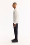Men's Ecru Polo Neck Zippered Rayon Non-Pilling Textured Knitwear Regular Fit Sweater A52Y5019 - 4