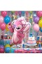 Stitch and Angel Balloon 7Th Birthday Set Pink Number 7 Foil Balloon & Party Decoration - 3