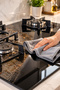 (1 Piece) Gray Microfiber Magic Oil Built-in Cooker Hood Kitchen Cloth 40*40 - 4