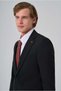 Men's Black Slim Fit Mono Collar Vest Suit - 5