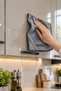 (1 Piece) Gray Microfiber Magic Oil Built-in Cooker Hood Kitchen Cloth 40*40 - 8