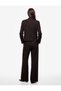 Buttoned Mandarin Collar Pocketed Striped Blazer Jacket with Metal Accessories - 5
