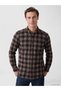 I Standart Fit Checked Embroidered Gabardine Men's Shirt from Freezen Store