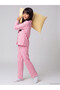 Peak New Season Pink Shirt Collar Girls' Pajama Set