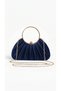 Pilseli Navy Blue Satin New Model Pleated Evening Dress Bag Handbag/Hand Bag Evening Dress Stylish Bag Gold Case - 4