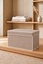 3-Piece Multi-Purpose Storage Box, Box Storage, Box, Organizer, Toy Box Beige Polka Dot Pattern - 2