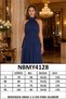 Women's Navy Blue Halter Neck Janjan Fabric Premium Evening Dress Nbmy4128 - 3
